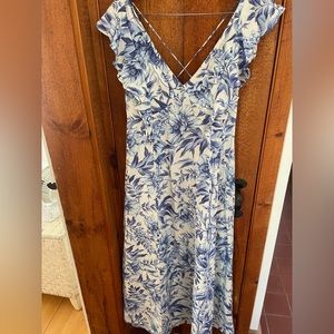 NO LONGER AVAILABLE H&M blue and white linen dress
